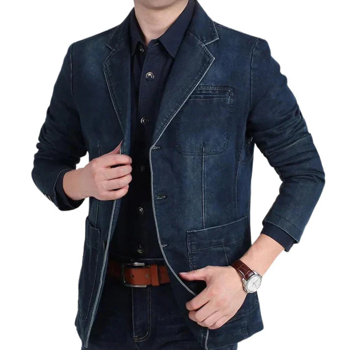 Trendiger Herren-Casual-Blazer im Denim-Stil