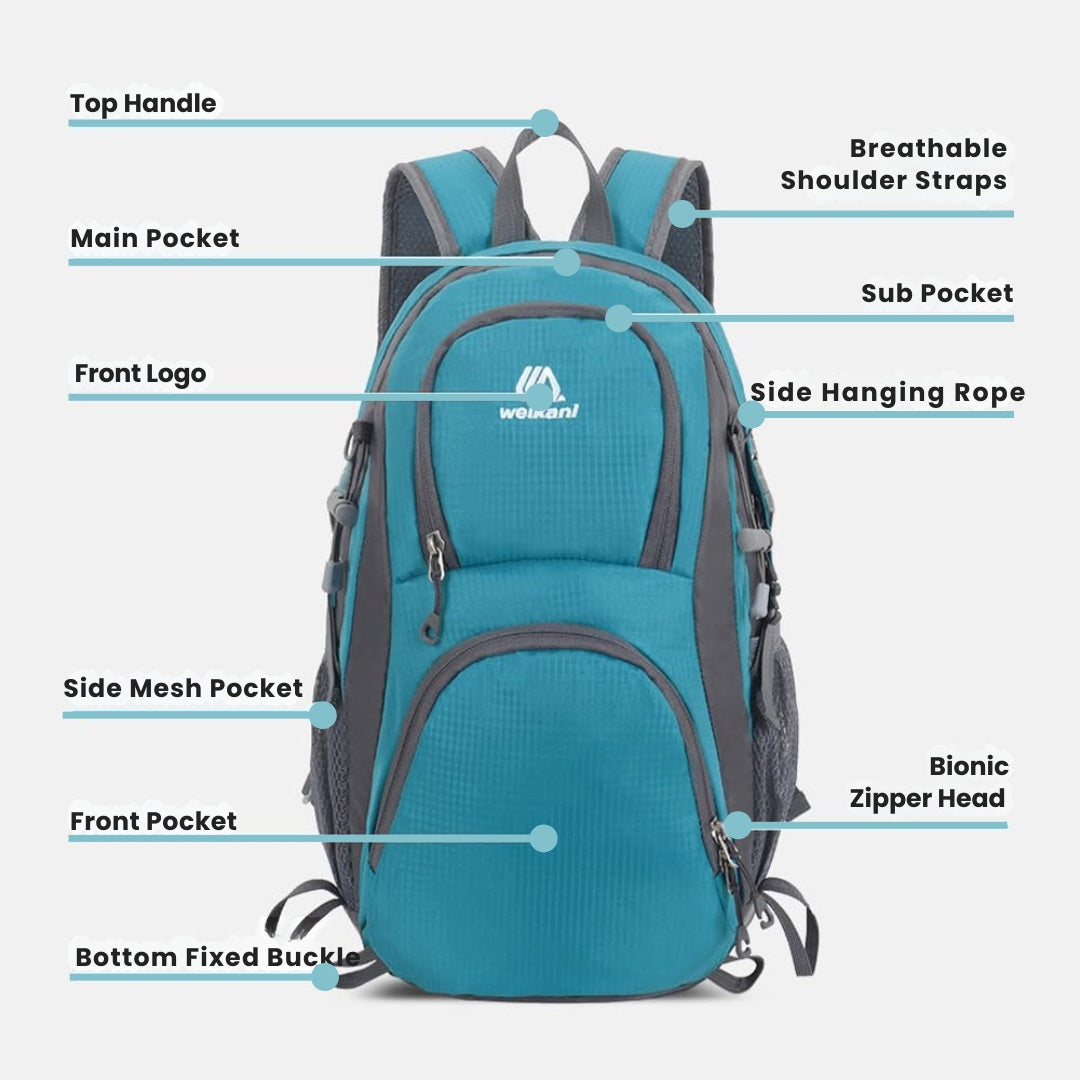 Ultra-leichter, wasserdichter Outdoor-Rucksack – Daypack zum Wandern, Campen & Reisen