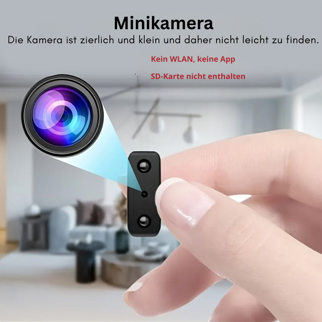Ultrakompakte Full-HD-Minikamera – Nachtsicht & Bewegungserkennung