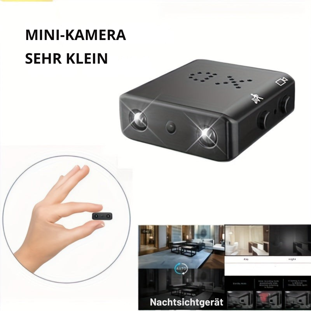 Ultrakompakte Full-HD-Minikamera – Nachtsicht & Bewegungserkennung
