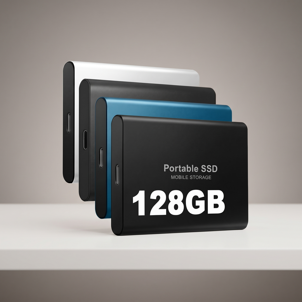 Ultraschnelle externe SSD | Tragbare 128-GB-Festplatte im kompakten Design | Langlebiges Aluminiumgehäuse für hochleistungsfähigen Speicherplatz