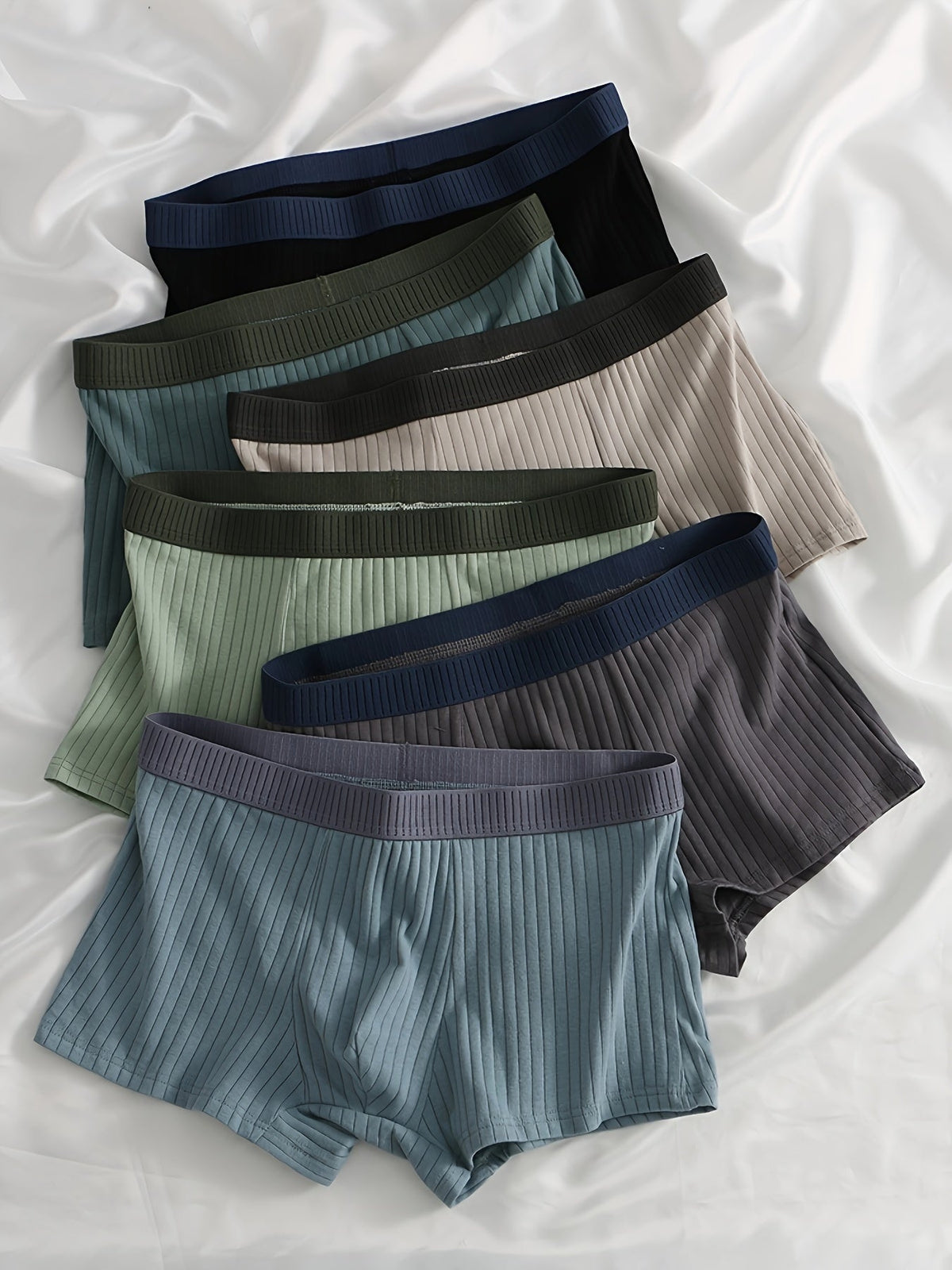 Ultraweiche gerippte Herren-Boxershorts im 6er-Pack