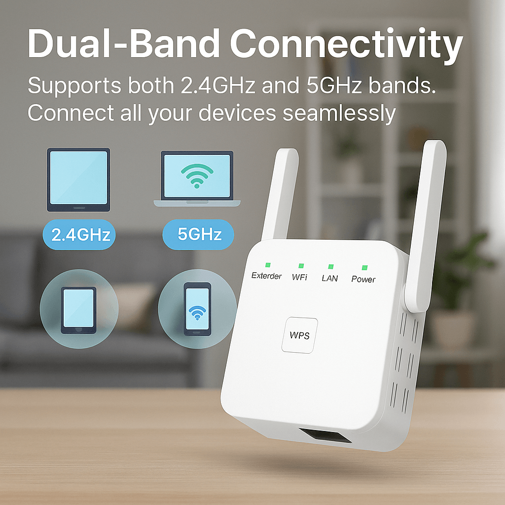 UltraXtend 5G WLAN-Booster – Dualband-WLAN-Repeater für Signalabdeckung in Haus und Garten