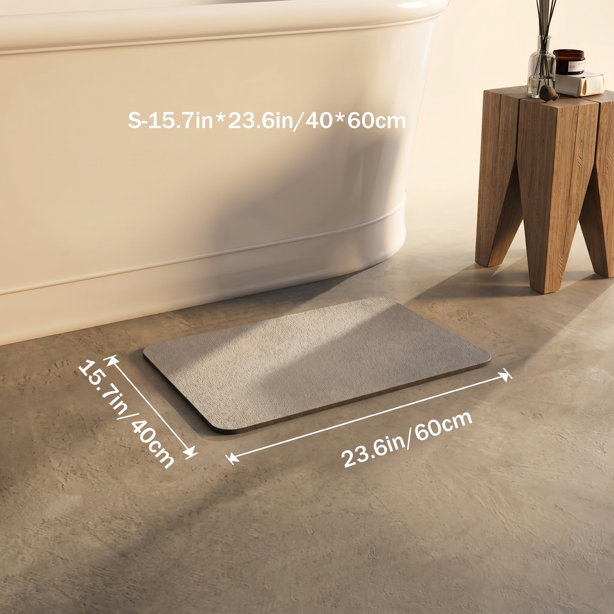Umweltfreundliche Kieselgur-Badematte | Schnelltrocknendes, rutschfestes Design