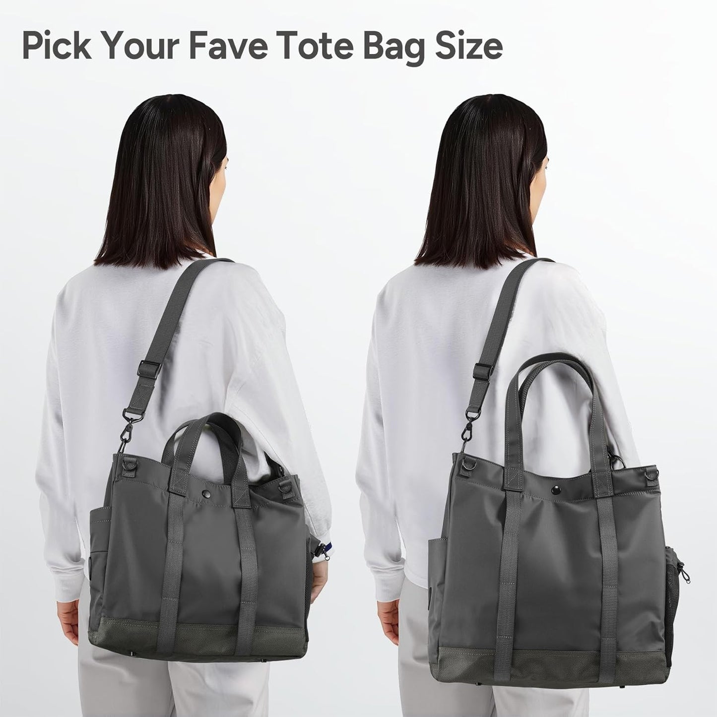 Unisex-Laptop-Tote-Bag mit mehreren Fächern und verstellbarem Riemen
