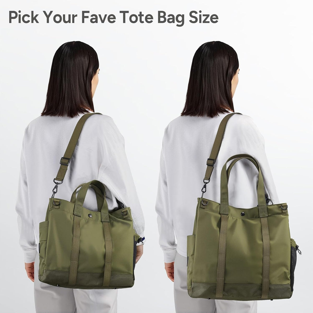 Unisex-Laptop-Tote-Bag mit mehreren Fächern und verstellbarem Riemen