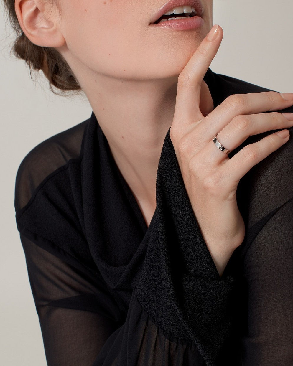Unisex-Ring aus Zinklegierung in Silber