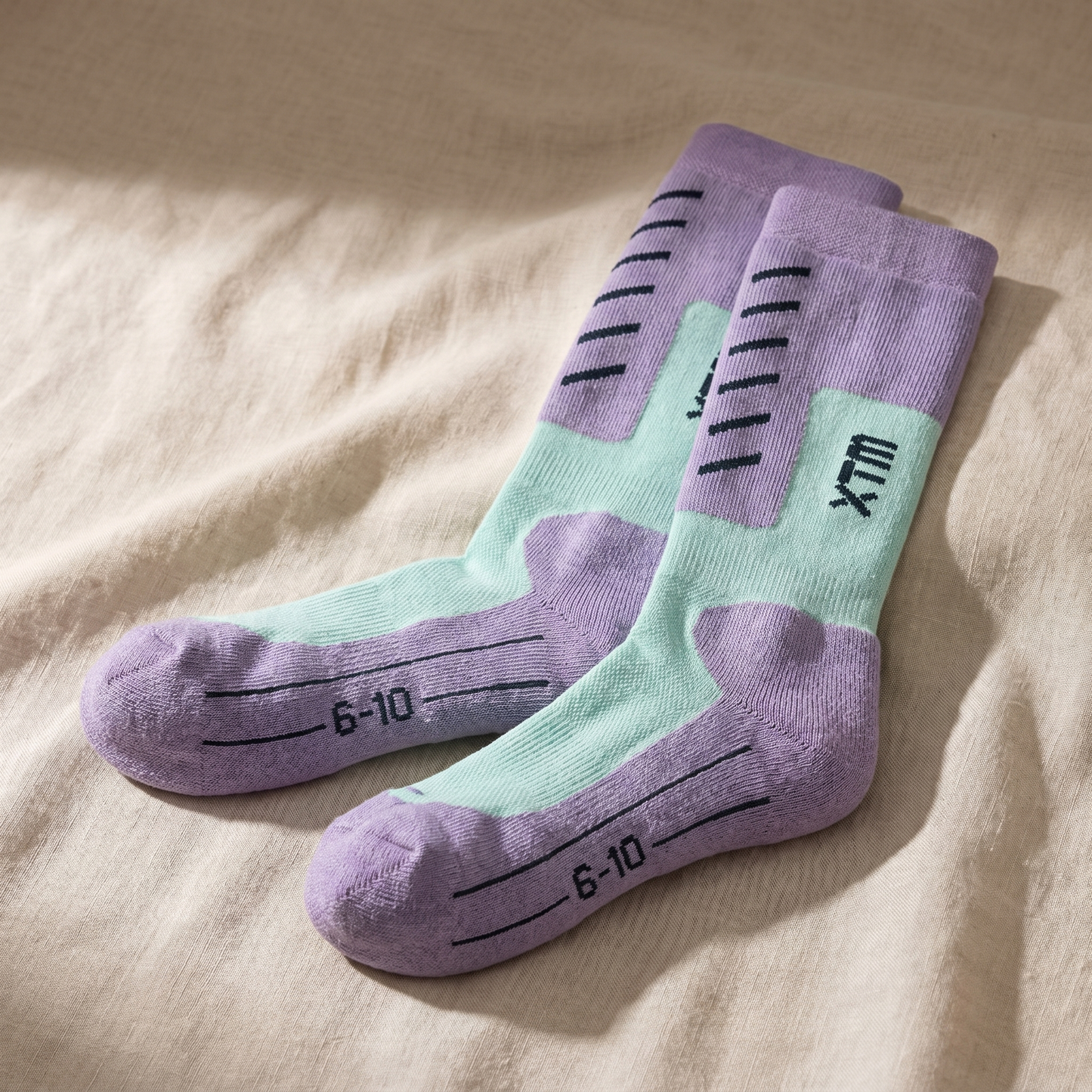 Unisex-Snowboardsocken aus Merinowolle | Technische Wintersocken mit unterschiedlichen Polsterzonen