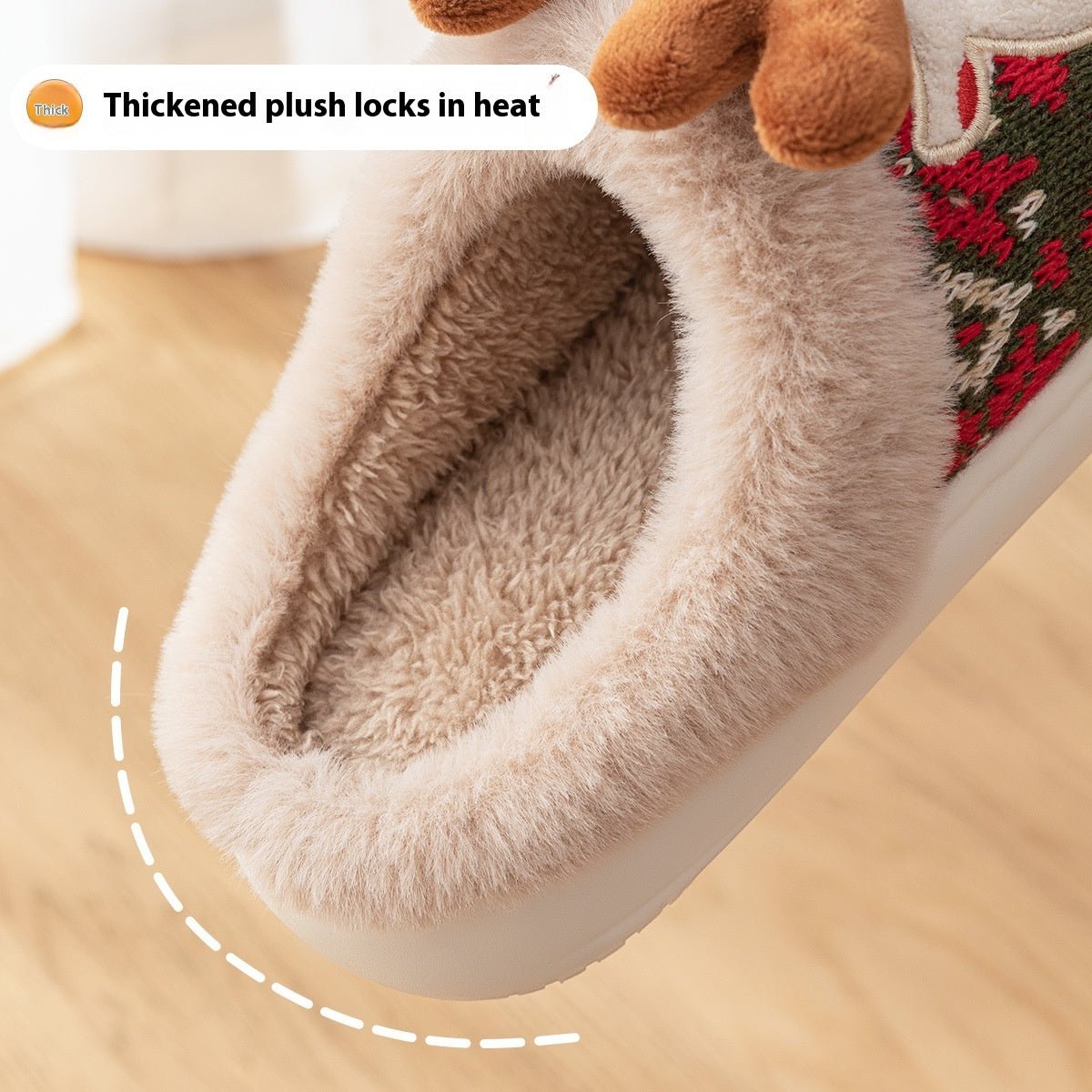 Unisex-Weihnachtshausschuhe mit gesticktem Design