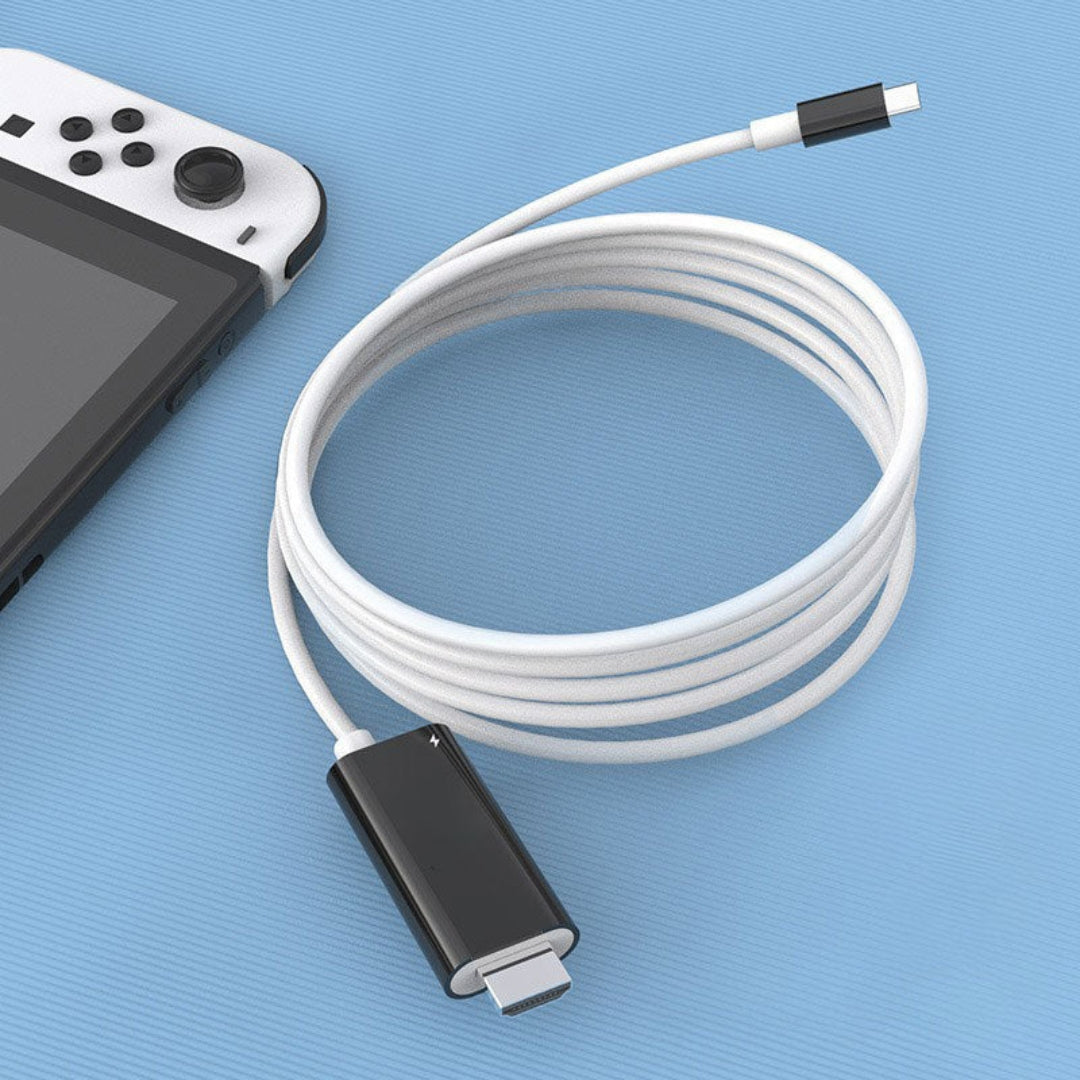 USB-C-auf-HDMI-Kabel - 2m mit PD-Schnellladen für Switch, Tablet, Smartphone und Laptop