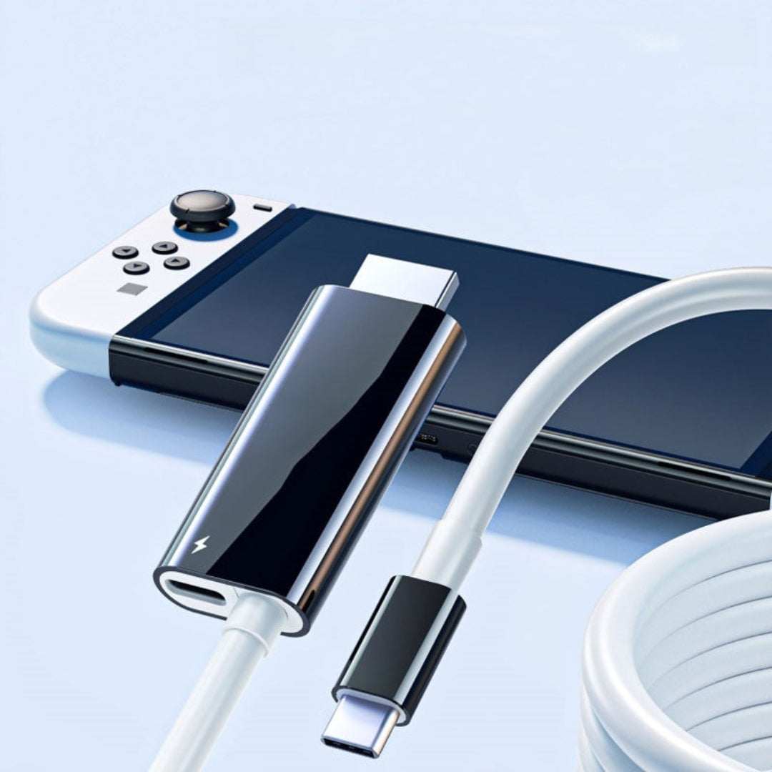 USB-C-auf-HDMI-Kabel - 2m mit PD-Schnellladen für Switch, Tablet, Smartphone und Laptop