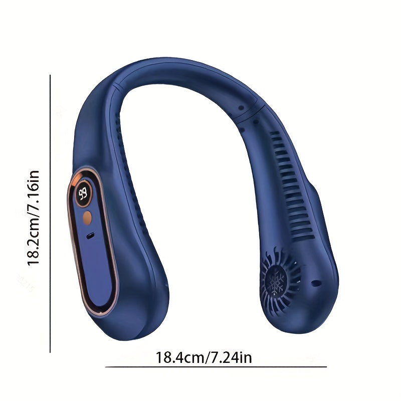 USB-wiederaufladbarer, rotorloser Nackenventilator mit 5 Geschwindigkeitsstufen und Digitalanzeige