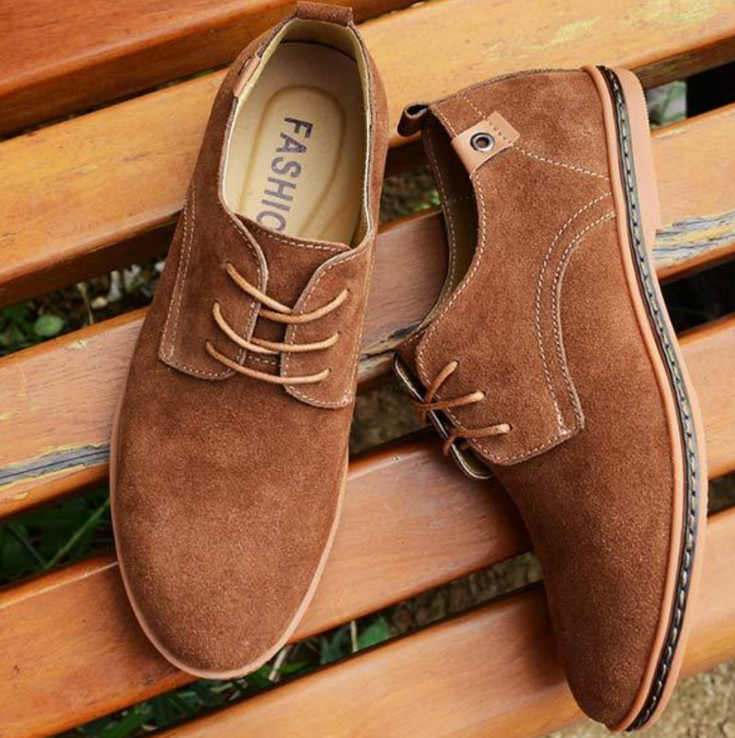 Vegane Oxford-Schnürschuhe aus Wildlederimitat für Herren