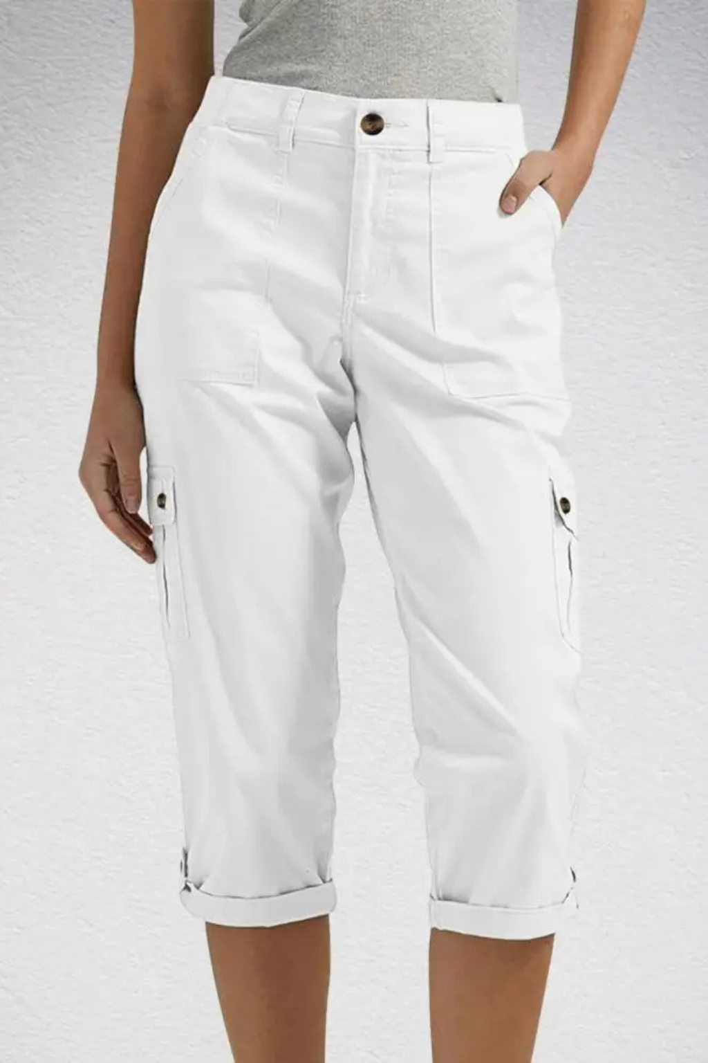 Verkürzte Damen-Cargohose