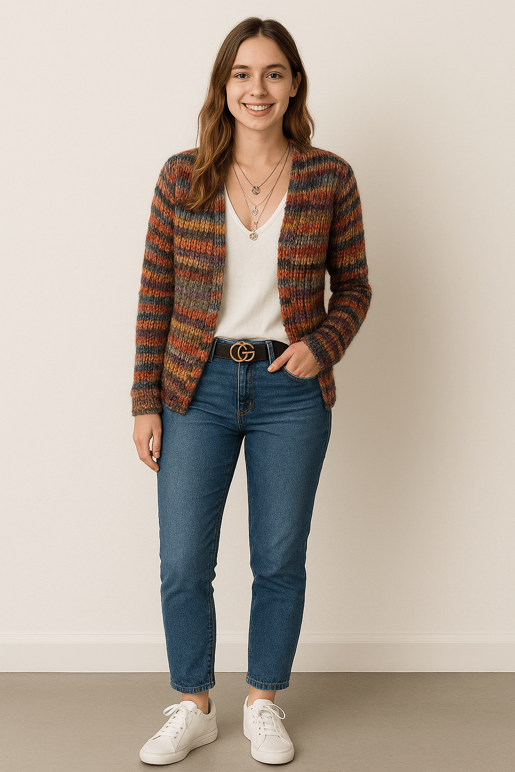 Verschlusslose Strickjacke für Damen