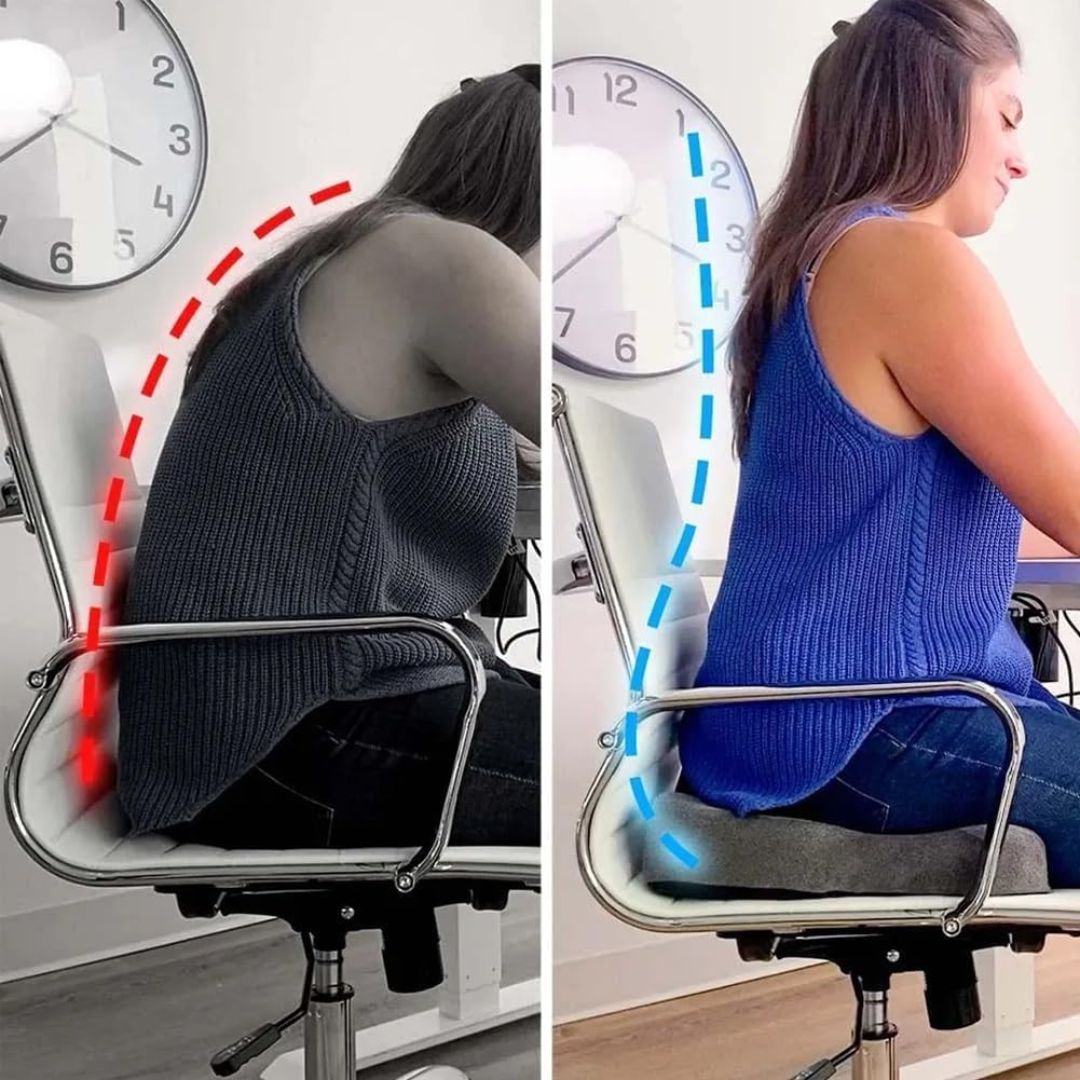 Verstellbares Memory-Foam-Sitzkissen zur Entlastung des Sitzbeins