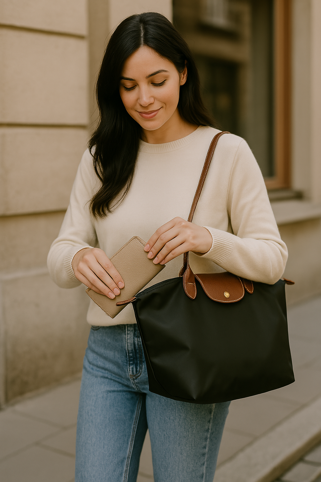 Vielseitige Handtasche aus Kunstleder mit eleganter Oberfläche