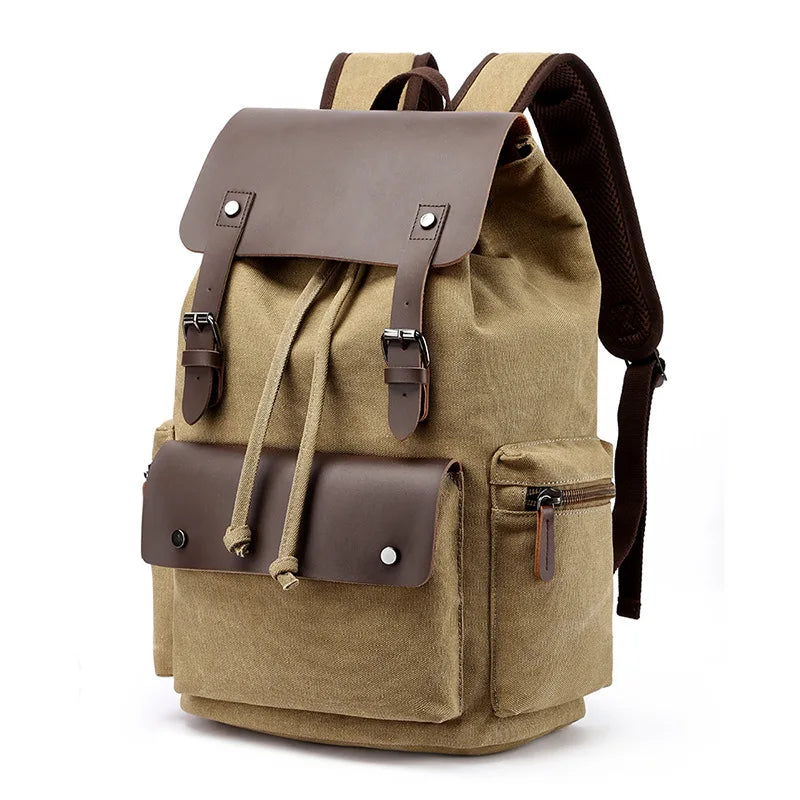 Vintage-Abenteuer-Tagesrucksack aus Canvas für den täglichen Gebrauch