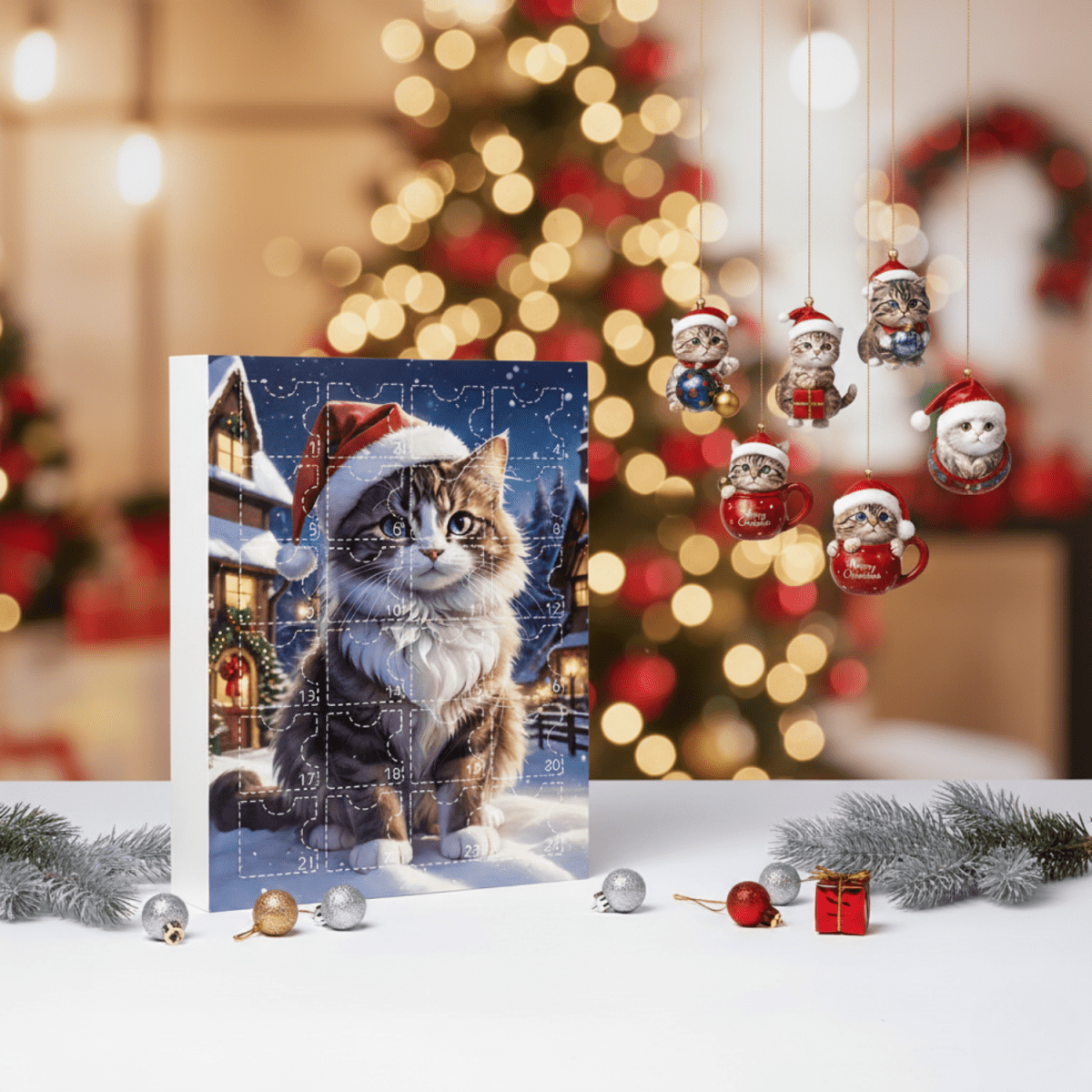 Vintage-Adventskalender für Katzenliebhaber zu Weihnachten