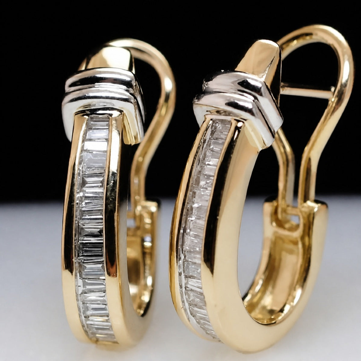 Vintage-Diamant-Goldohrringe