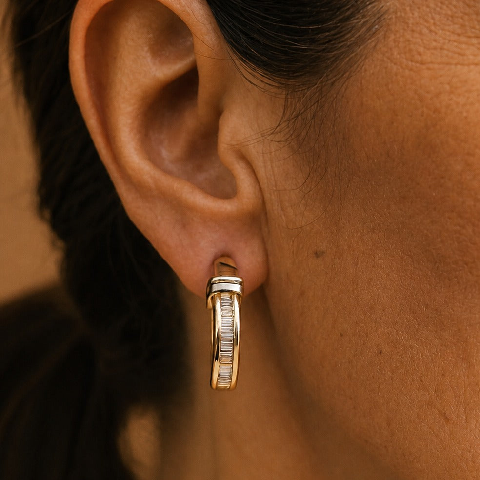 Vintage-Diamant-Goldohrringe