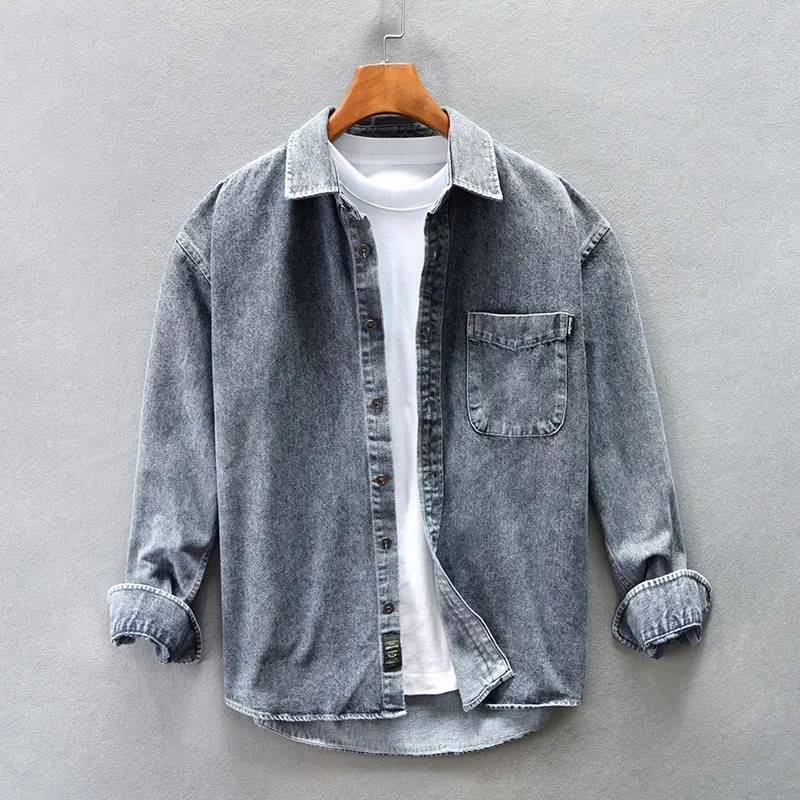 Vintage-Herrenhemd im Stonewashed-Look