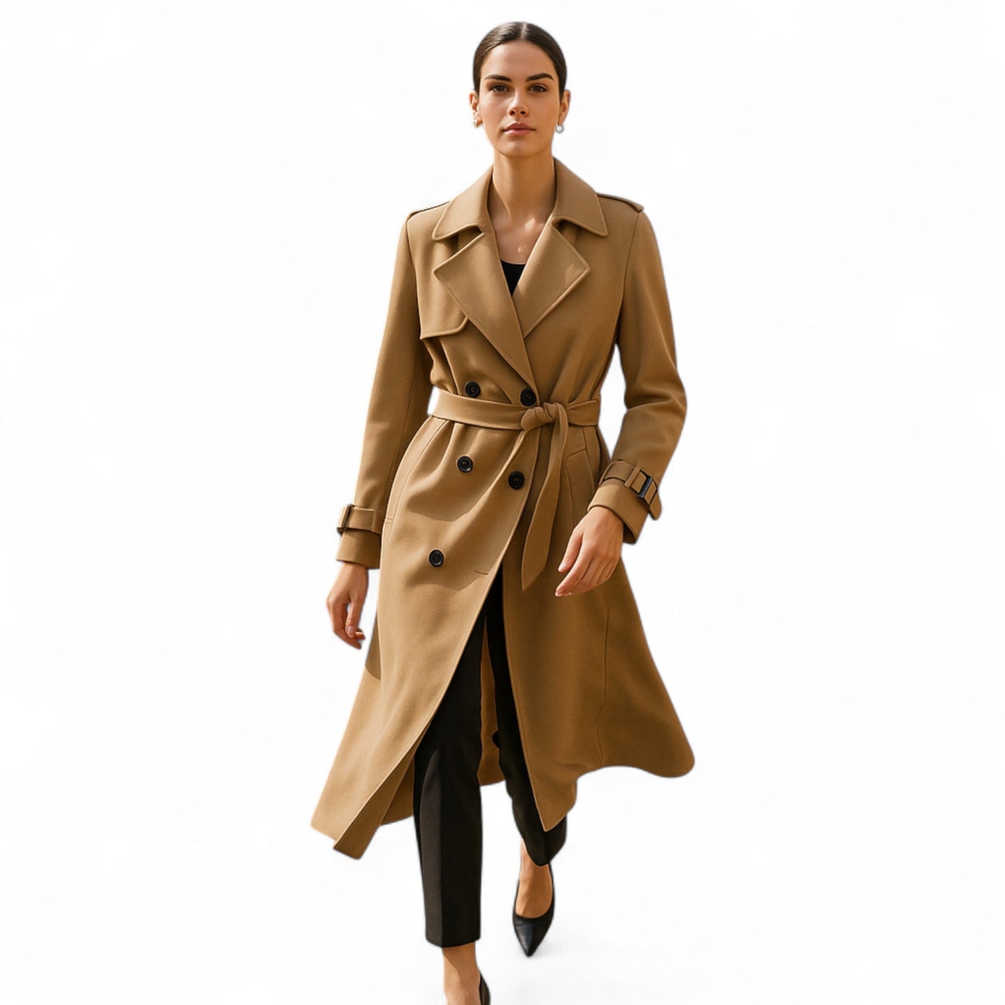 Vintage-Trenchcoat für Damen mit ikonischem, modernem Schnitt