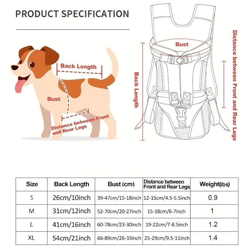 Vorwärtsgerichteter Hunde-Tragerucksack für Outdoor-Abenteuer