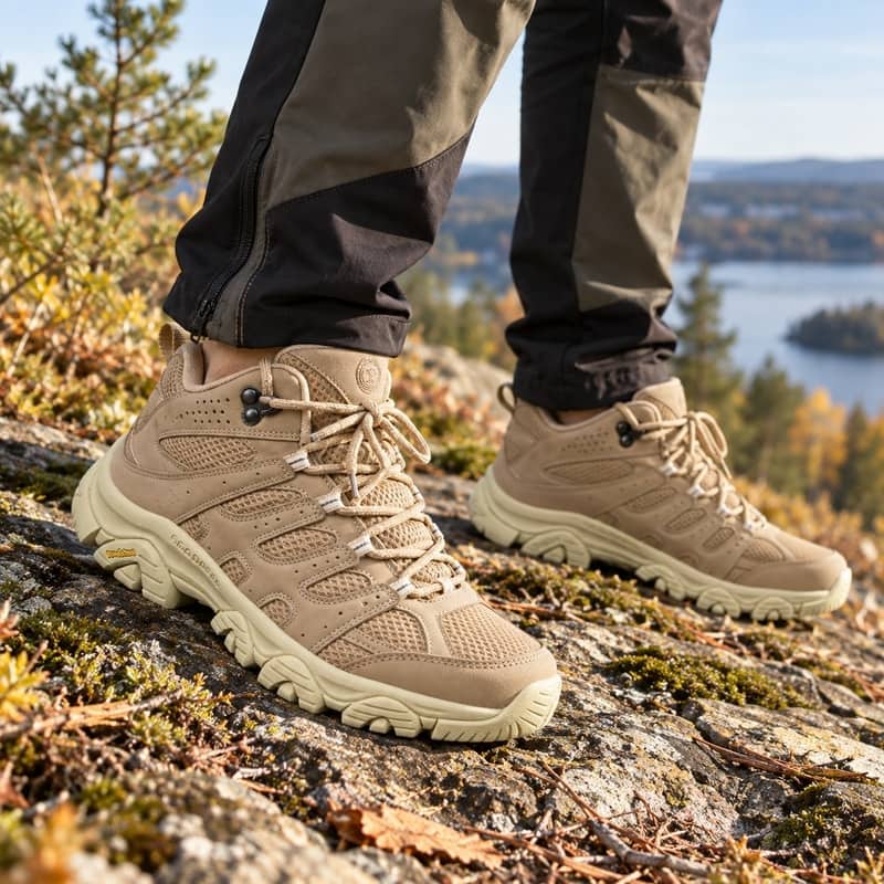Wanderschuhe mit griffiger Sohle und Mesh