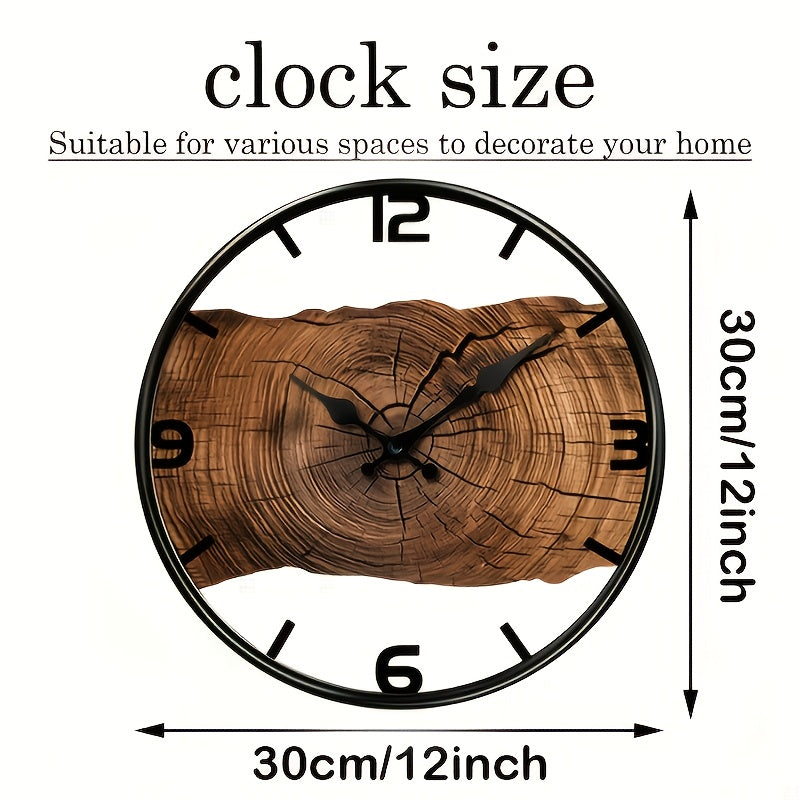 Wanduhr im rustikalen Baumstamm-Design | Uhr in Naturholzoptik
