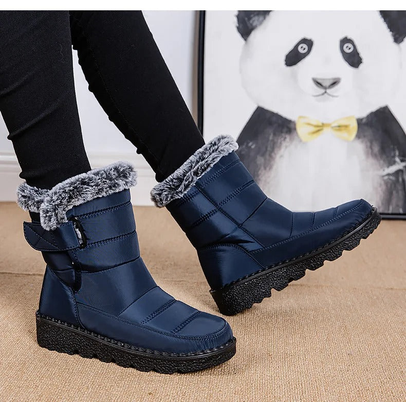 Warme Damen-Stiefeletten mit Kunstpelzfutter