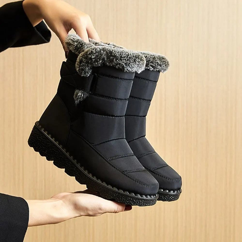 Warme Damen-Stiefeletten mit Kunstpelzfutter