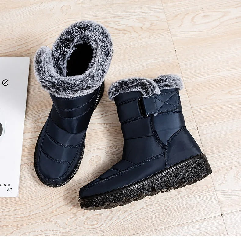 Warme Damen-Stiefeletten mit Kunstpelzfutter