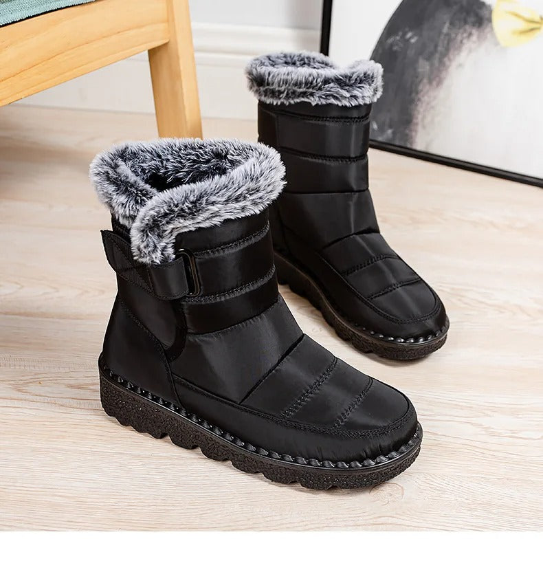 Warme Damen-Stiefeletten mit Kunstpelzfutter