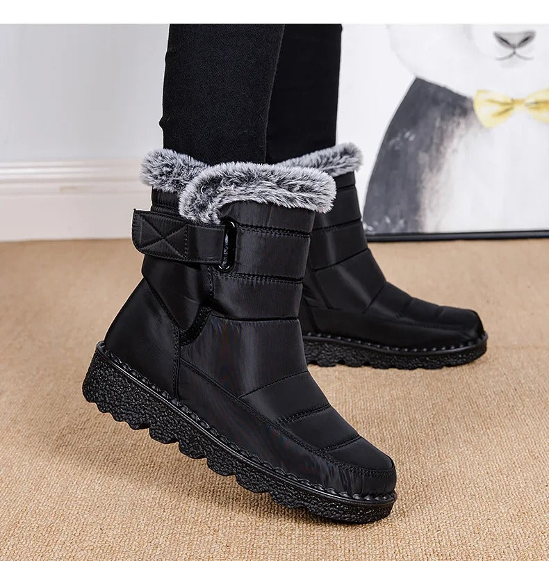 Warme Damen-Stiefeletten mit Kunstpelzfutter