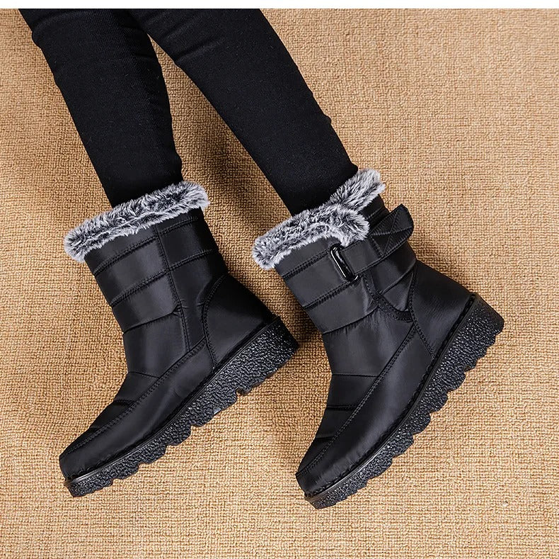 Warme Damen-Stiefeletten mit Kunstpelzfutter