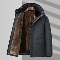 Warme fellgefütterte Steppjacke für Herren
