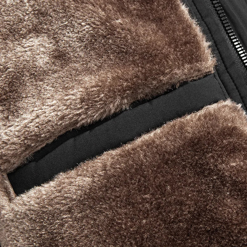 Warme fellgefütterte Steppjacke für Herren
