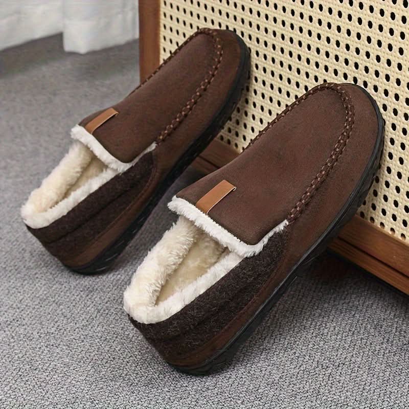 Warme Herren-Slipper aus Kunstwolle