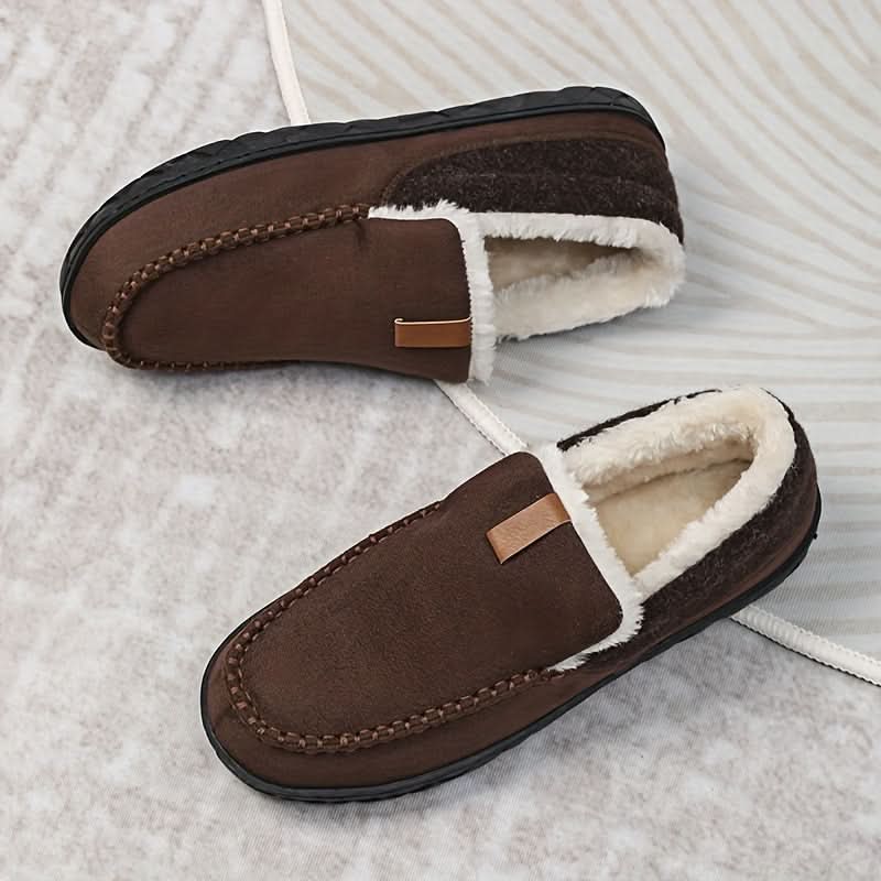 Warme Herren-Slipper aus Kunstwolle