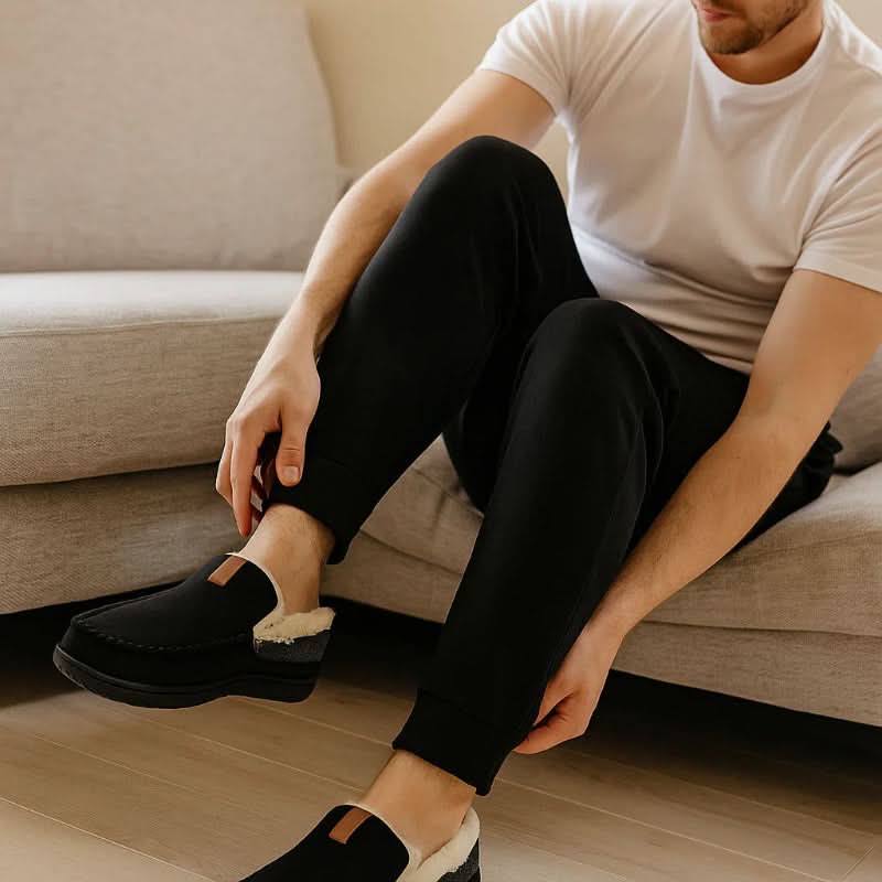 Warme Herren-Slipper aus Kunstwolle