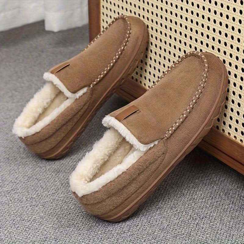 Warme Herren-Slipper aus Kunstwolle