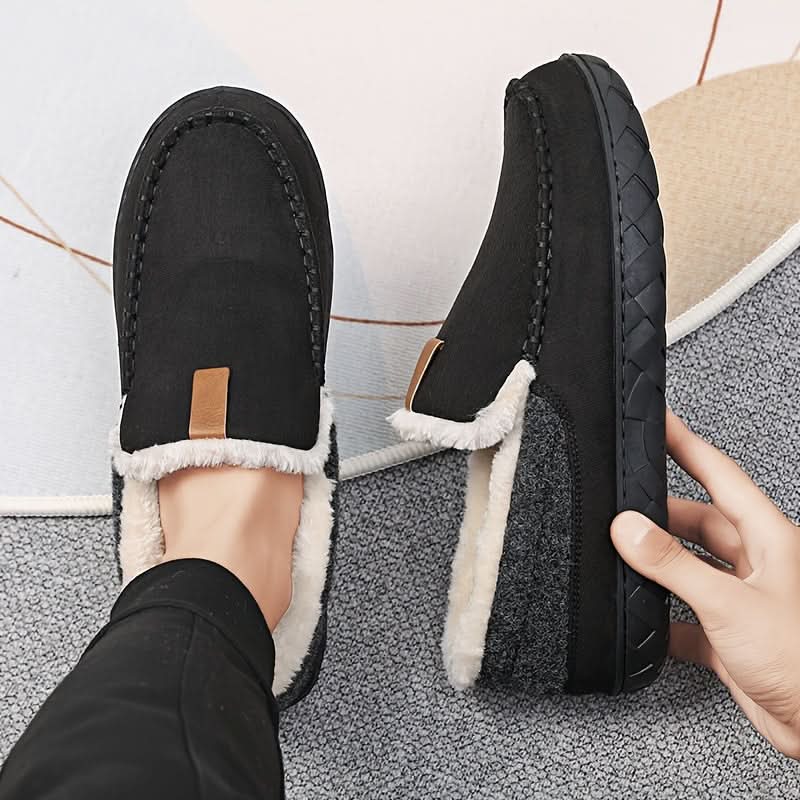 Warme Herren-Slipper aus Kunstwolle