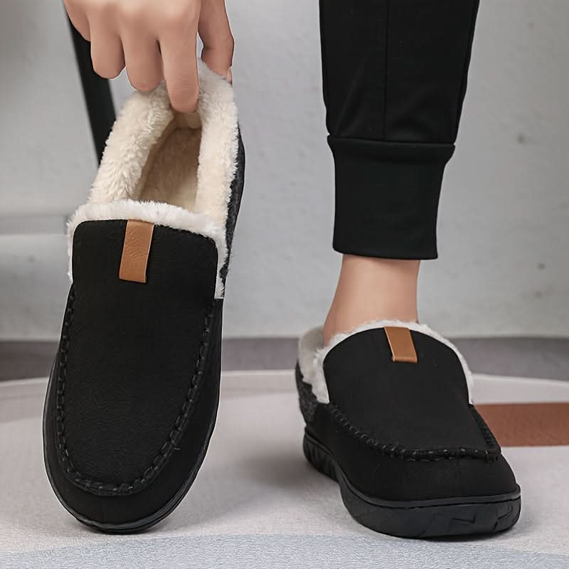 Warme Herren-Slipper aus Kunstwolle