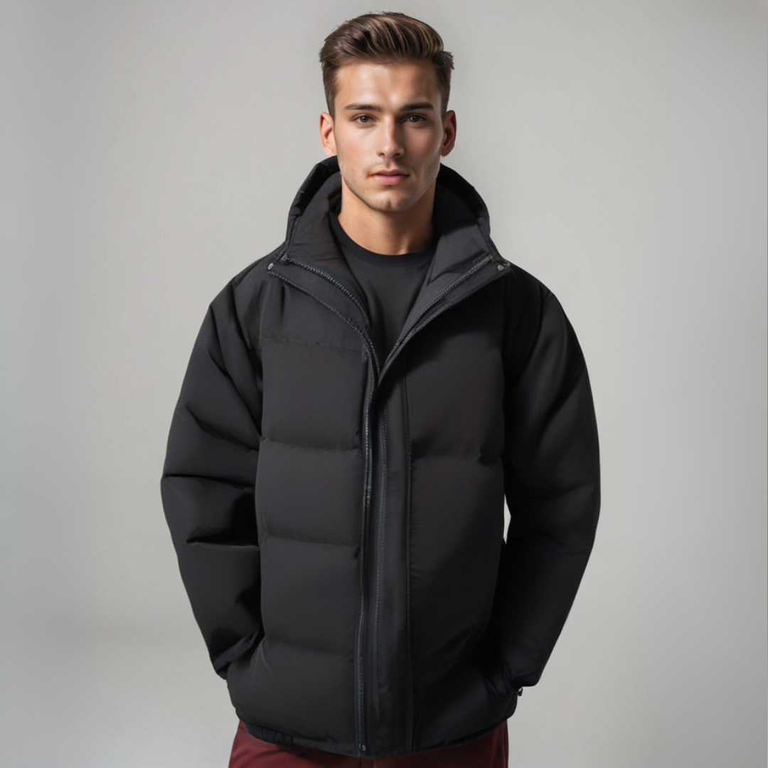 Warme Kapuzenjacke im klassischen Design