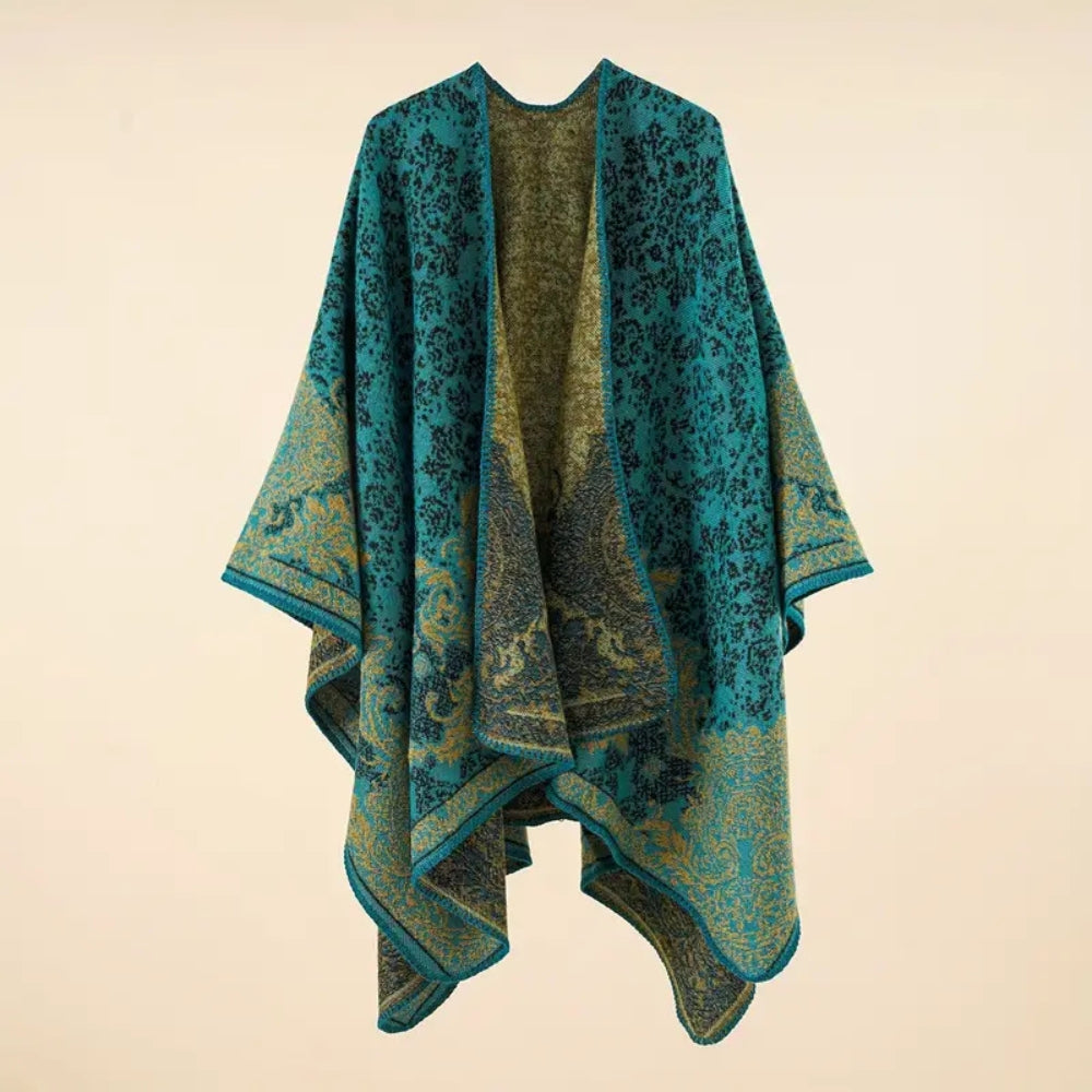 Warmer Deckenschal mit Barockmuster