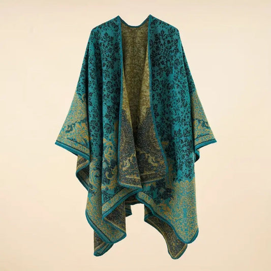 Warmer Deckenschal mit Barockmuster