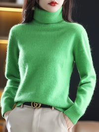 Warmer Rollkragenpullover für Damen aus 100 % Kaschmir im Slim Fit in 23 Farben