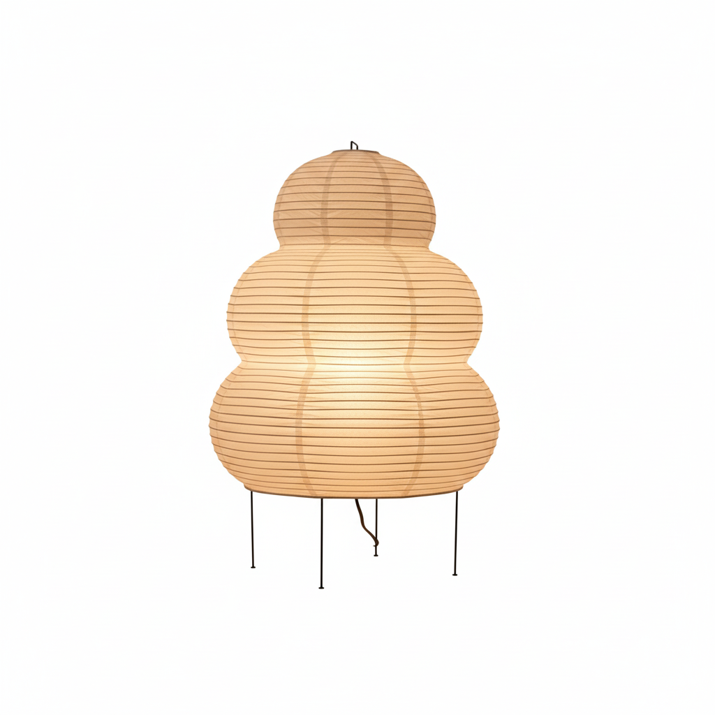 Washi-Stehlampe – Japanische Reispapier-Stehlampe im sphärischen Design mit weichem, warmem Licht