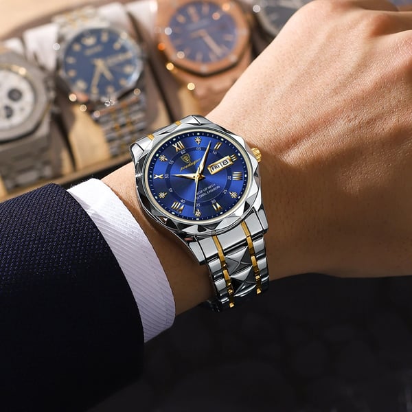 Wasserabweisende Herrenuhr mit leuchtenden Zeigern